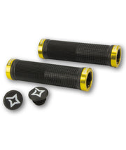 Paia manopole DH ASSAULT nero e anelli di blocco alluminio oro
